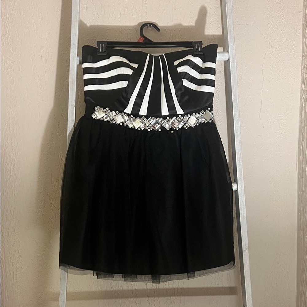 Elegant Black and White Dress